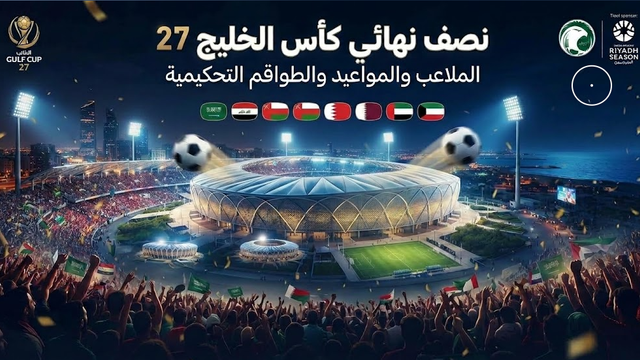 نصف نهائي كأس الخليج 27: الملاعب والمواعيد والطواقم التحكيمية في جدة